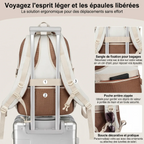 Système d'attache sur valise cabine du sac à dos ordinateur femme Avena