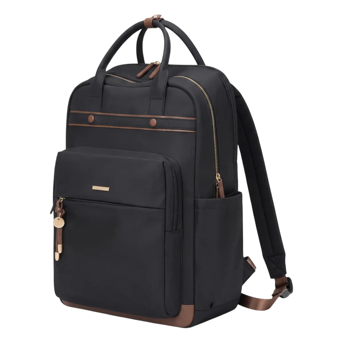Sac à dos ordinateur femme Duna noir, vue principale épurée.