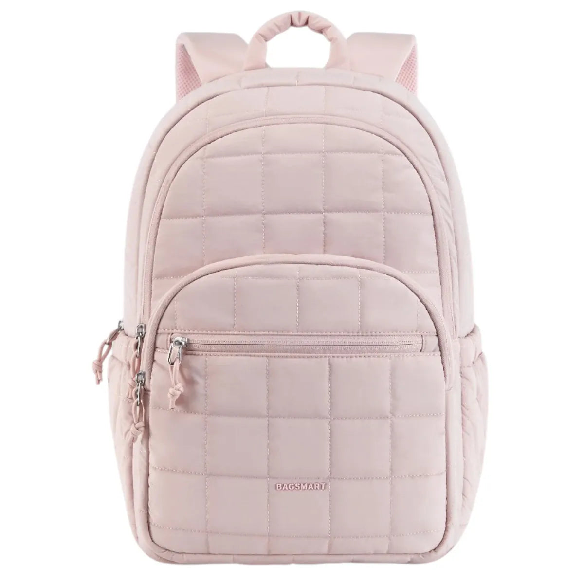 Sac à dos ordinateur femme Elya de couleur rose poudré matelassé chic et moderne