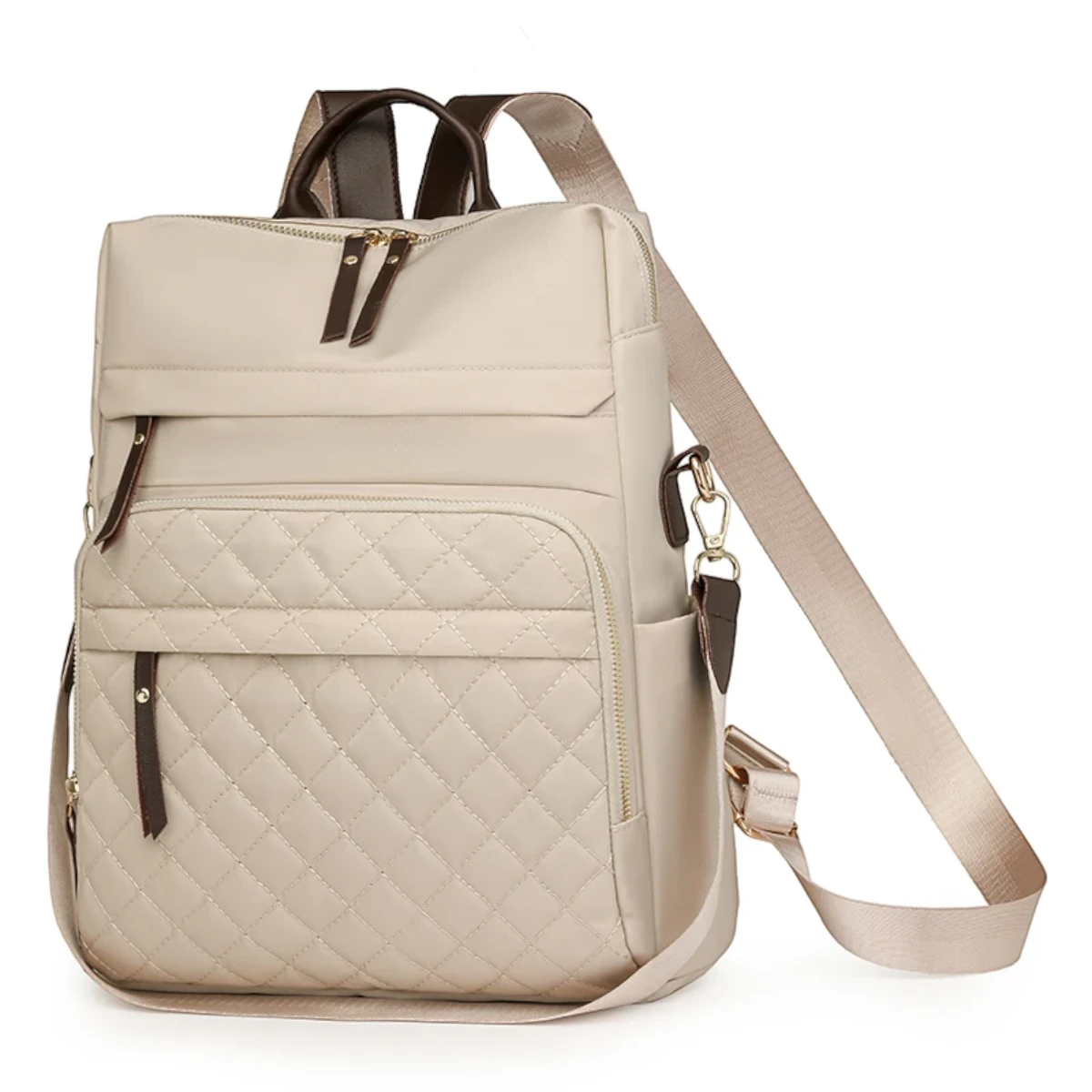 Sac à dos ordinateur femme Elysée couleur beige crème, revêtement imperméable et finitions premium.
