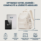 Dimensions, poids et caractéristiques techniques du sac à dos ordinateur femme Irisia