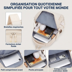 Compartiments intérieurs et espace ordinateur du sac à dos femme Irisia
