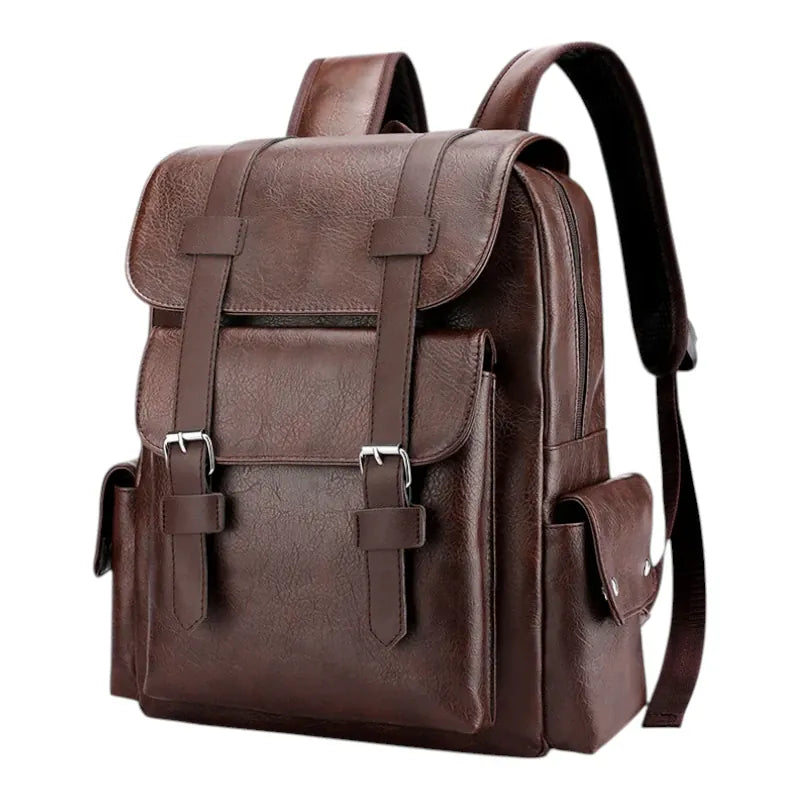 Variante marron foncé du sac à dos ordinateur femme Linéa, maroquinerie business chic.