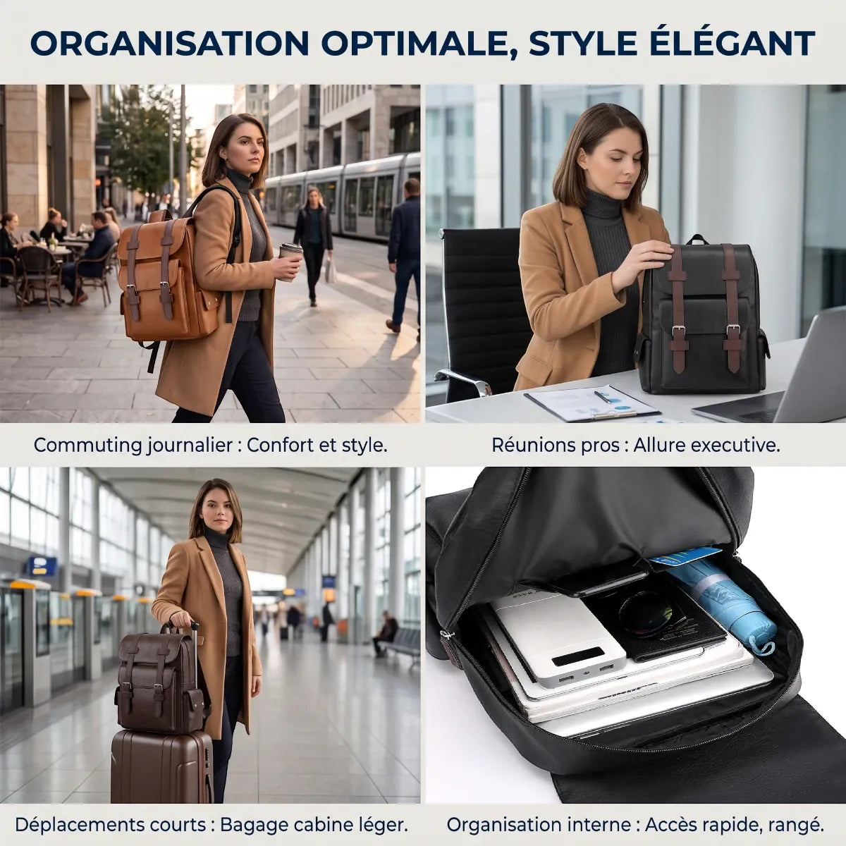 Mises en situation et cas d'utilisation professionnels du bagage cabine professionnel Linéa.