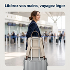 Démonstration de l'attache pour valise du sac à dos ordinateur femme Lotusia à l'aéroport