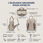 Dimensions et caractéristiques techniques du sac à dos ordinateur femme Lotusia