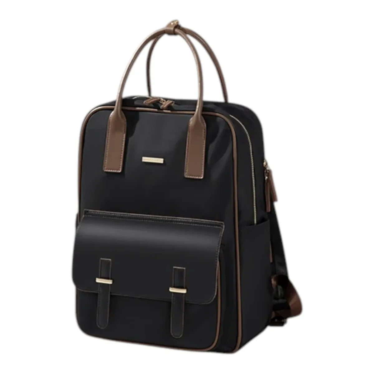 Sac à dos ordinateur femme Lotusia couleur noir vu de face