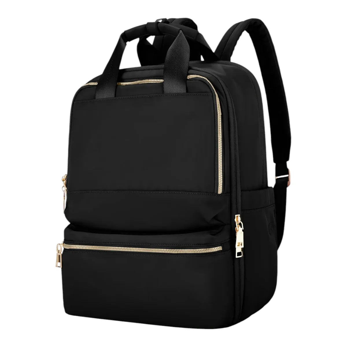 Sac à dos ordinateur femme Lyra de couleur noir, vue de face studio.