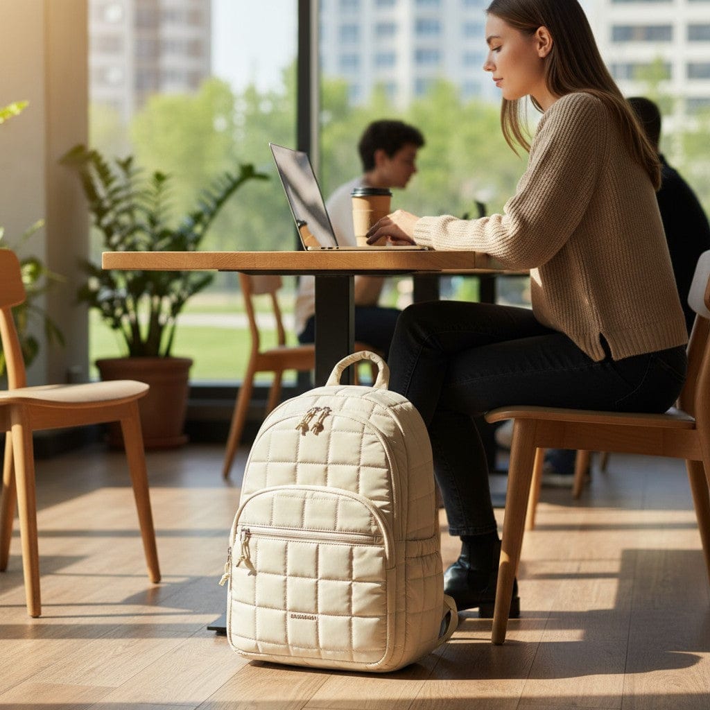 Sac À Dos Ordinateur Femme Matelassé 15,6 Pouces