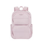 Sac à dos ordinateur femme Nuage rose poudré cosy - Photo studio de face.