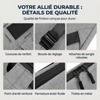 Détails des fermetures éclair et des coutures renforcées du sac à dos Pluma