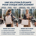 Démonstration du sac à dos ordinateur femme Prisme porté au dos ou à la main en mallette chic