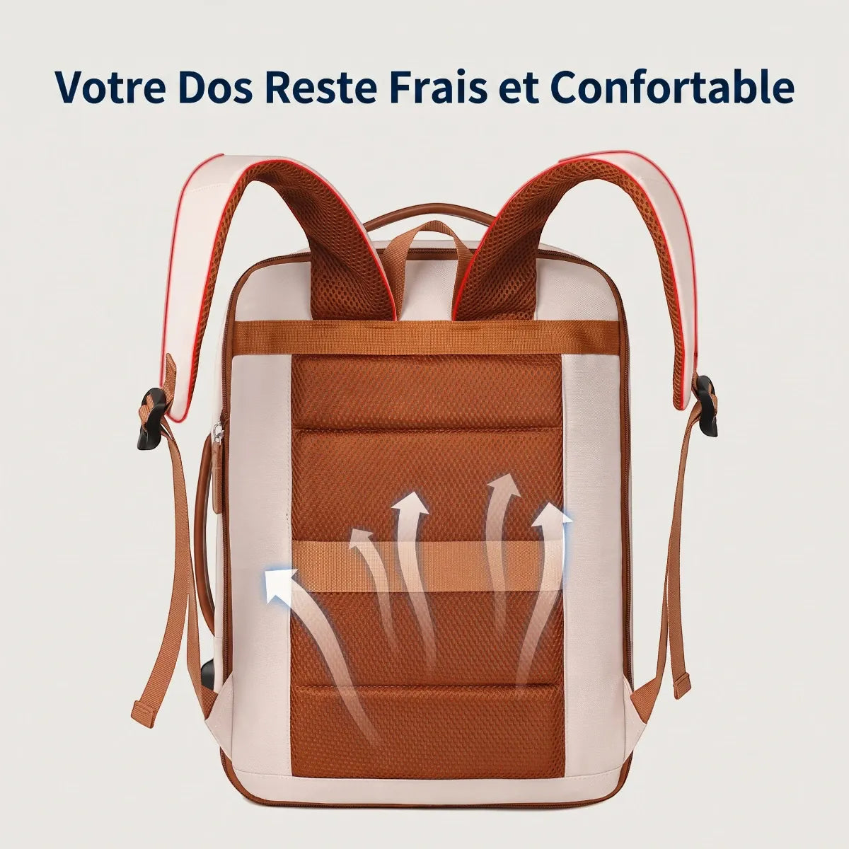 Système de soutien dorsal respirant et confortable du sac à dos ordinateur femme Prisme