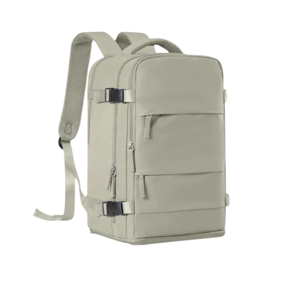 Sac à dos ordinateur femme Sienne par Bureau Cosy, coloris beige kaki clair sablé au design épuré.