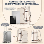 Dimensions techniques, capacité en litres et compatibilité bagage cabine avion du sac à dos ordinateur femme Sienne.