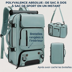 Démonstration de la polyvalence de portage du sac à dos ordinateur femme Viatrix convertible.