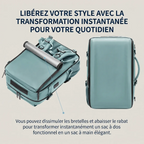 Explication du système pour dissimuler les bretelles du sac à dos ordinateur femme Viatrix.