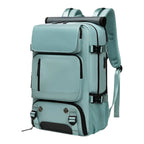 Sac à dos ordinateur femme Viatrix coloris Vert Eau, vue de trois quarts sur fond blanc.