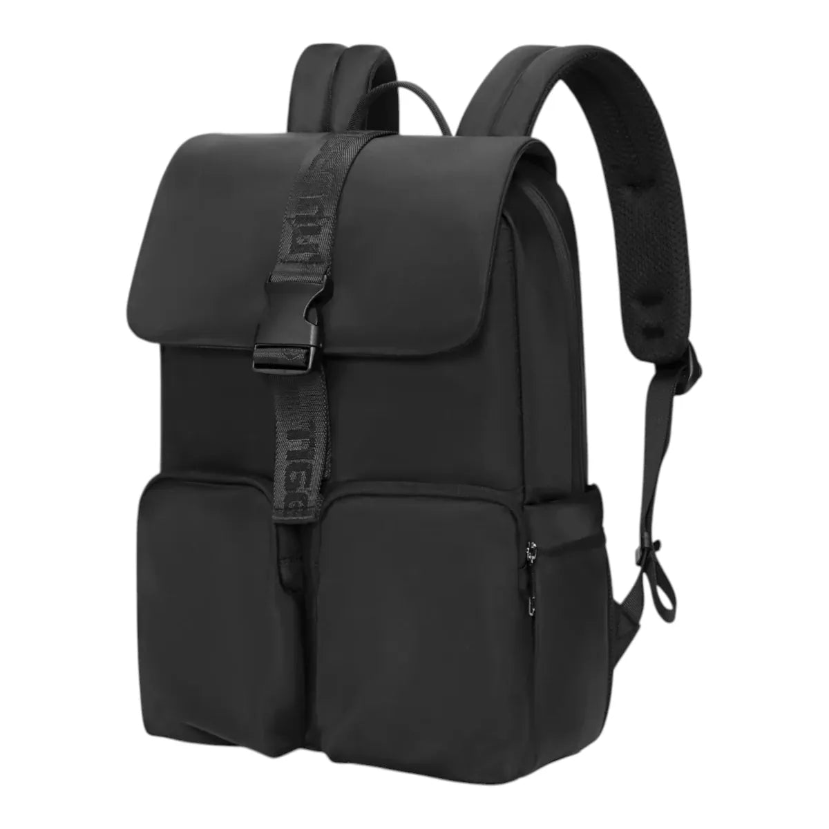 Sac à dos ordinateur femme Zéphira noir vu de face sur fond blanc