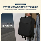 Sac à dos ordinateur homme AeroStream noir tenu à la main lors d'un déplacement professionnel business.