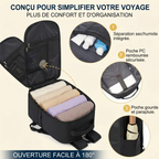 Compartiment intérieur du sac à dos ordinateur homme AeroStream avec ouverture à 180 degrés pour vêtements.