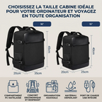 Dimensions en cm et tailles cabine 15" et 16" du sac à dos ordinateur homme AeroVault