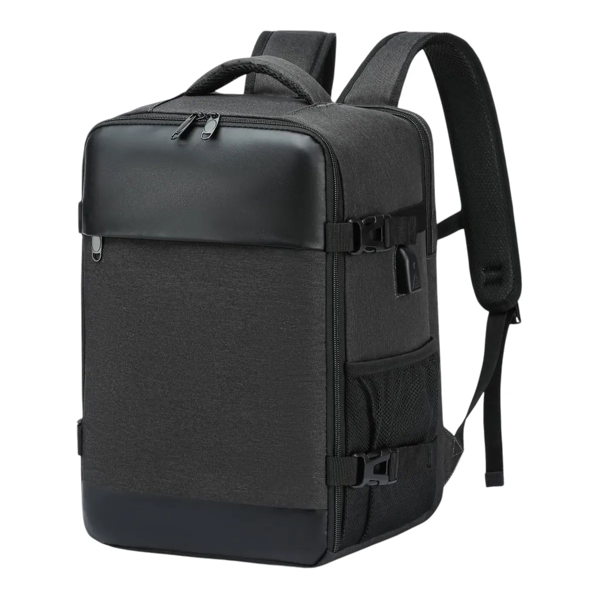 Sac à dos ordinateur homme AeroVault variante couleur beige et marron sur fond blanc