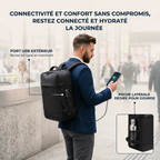 Recharger son téléphone via le port USB extérieur du sac à dos ordinateur homme AeroVault