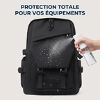 Démonstration du tissu imperméable et déperlant du sac à dos ordinateur homme Asymek
