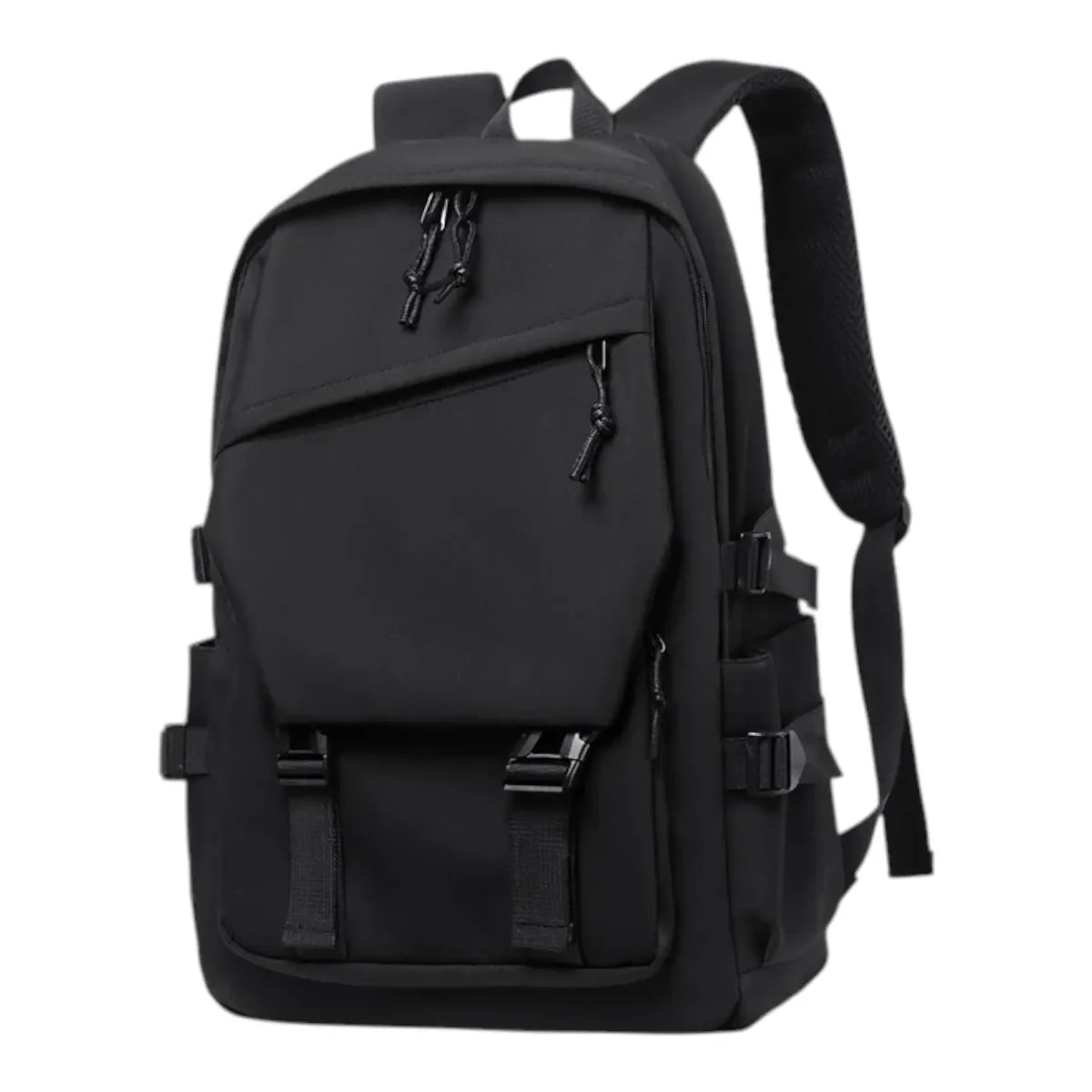 Sac à dos ordinateur homme Asymek noir de face sur fond blanc