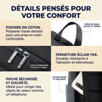 Détails de la poignée en coton, des fermetures YKK et de la poche arrière sécurisée du Sac à dos ordinateur homme Classic Business V2.