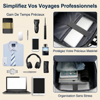 Vue de la grande capacité de rangement et compartiments du sac à dos business ErgoStride.