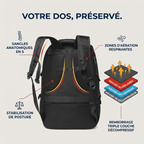 Support dorsal ergonomique et sangles respirantes du sac à dos ordinateur homme Flexium