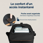 Boucle magnétique pour un accès rapide à la poche avant du sac à dos ordinateur homme HK-Stratum