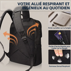 Panneau dorsal respirant et bretelles ergonomiques du sac à dos ordinateur homme HK-Stratum