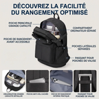Détail des poches multiples et de la structure du sac à dos ordinateur homme JetLayer