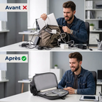 Comparatif avant et après rangement avec le sac à dos ordinateur homme MetroMorph