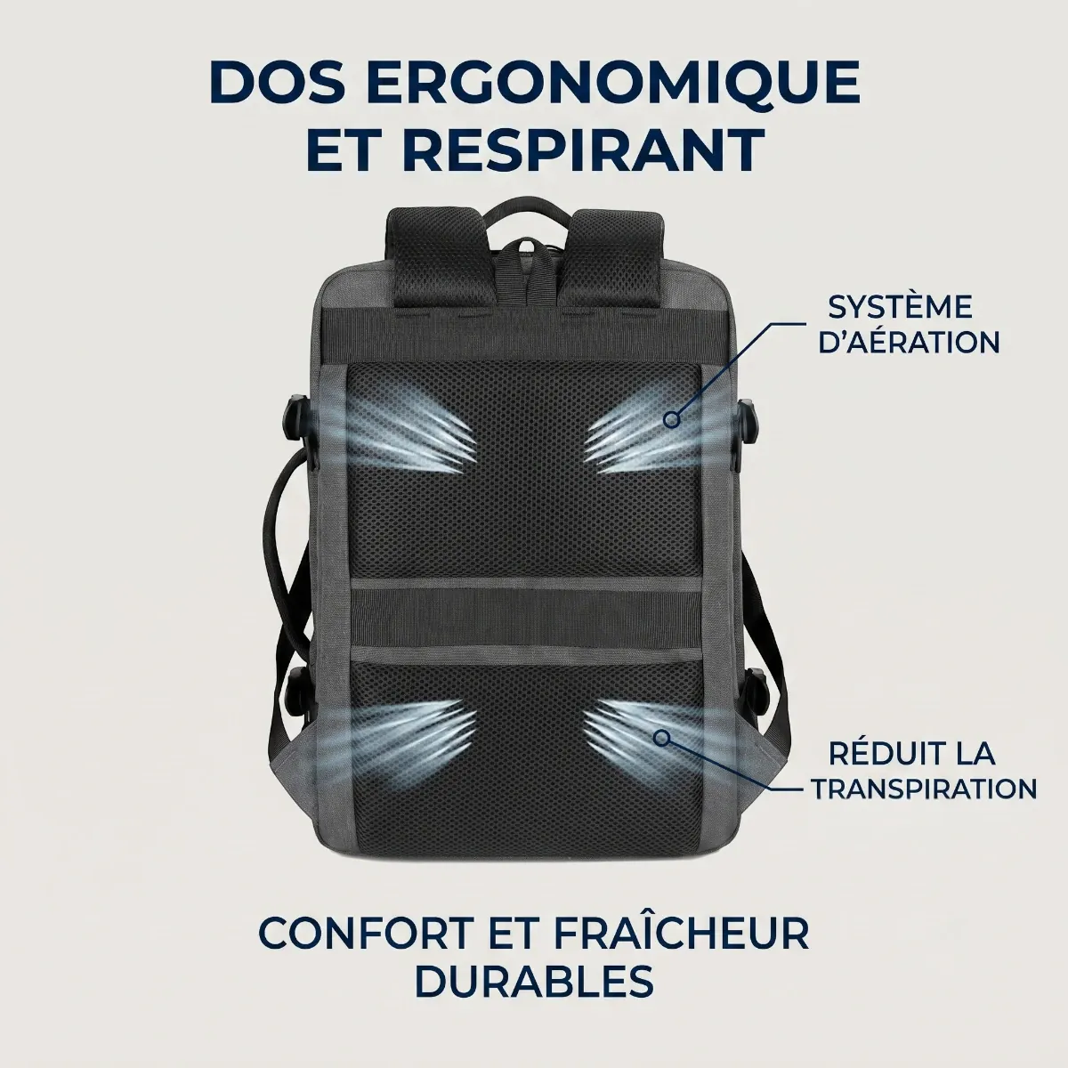 Panneau dorsal aéré et ergonomique anti-transpiration du sac à dos ordinateur homme MetroMorph