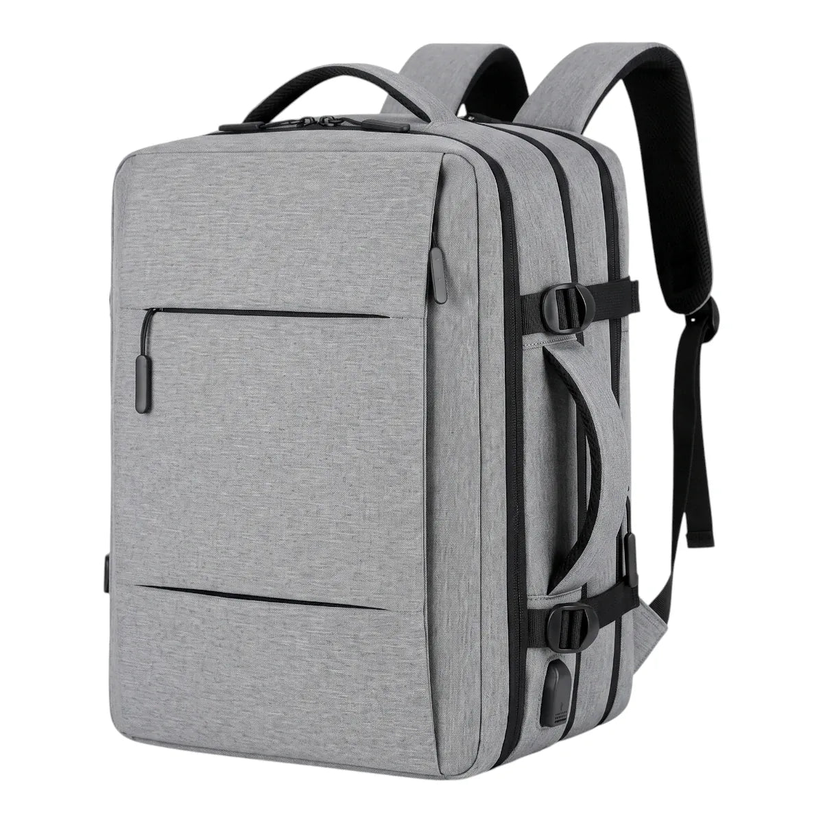 Sac à dos ordinateur homme MetroMorph Gris Clair extensible vue studio