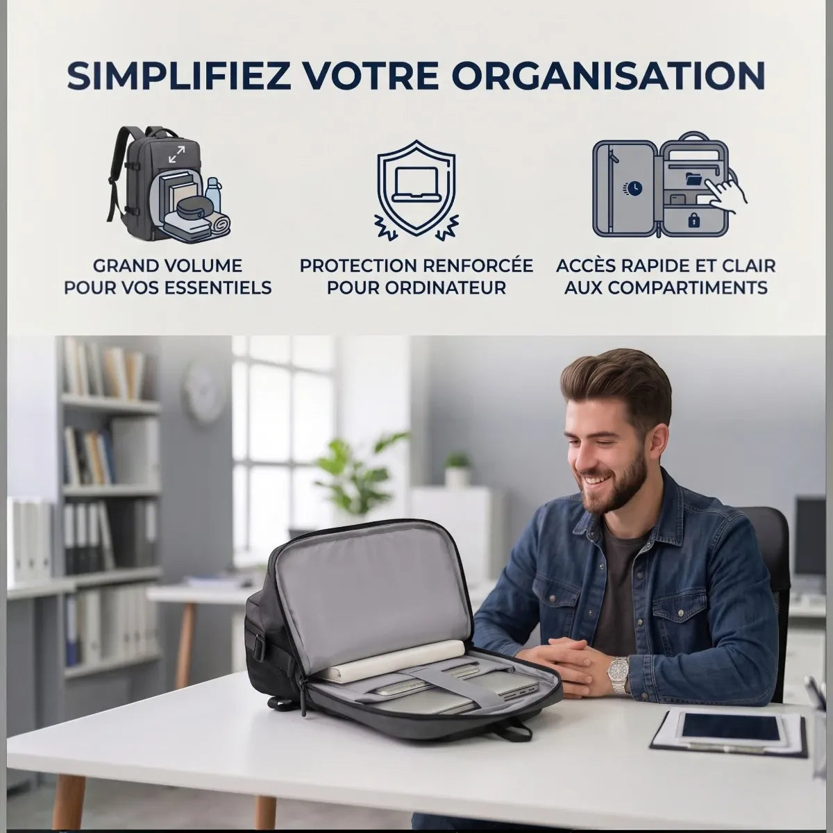 Organisation intérieure et protection ordinateur du sac à dos ordinateur homme MetroMorph