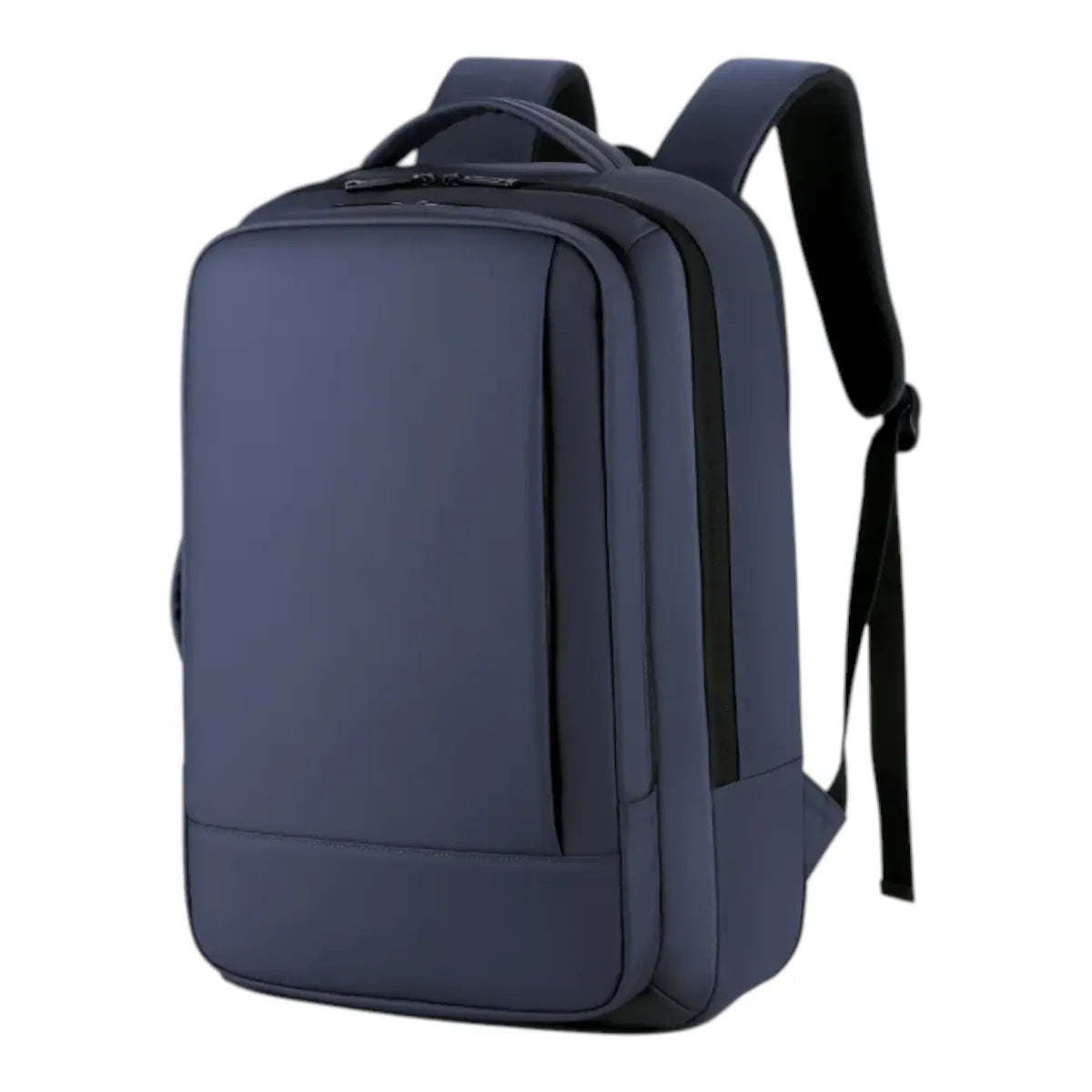 Sac à dos ordinateur homme Omni-Pack en coloris bleu marine, vue de trois-quarts sur fond blanc.