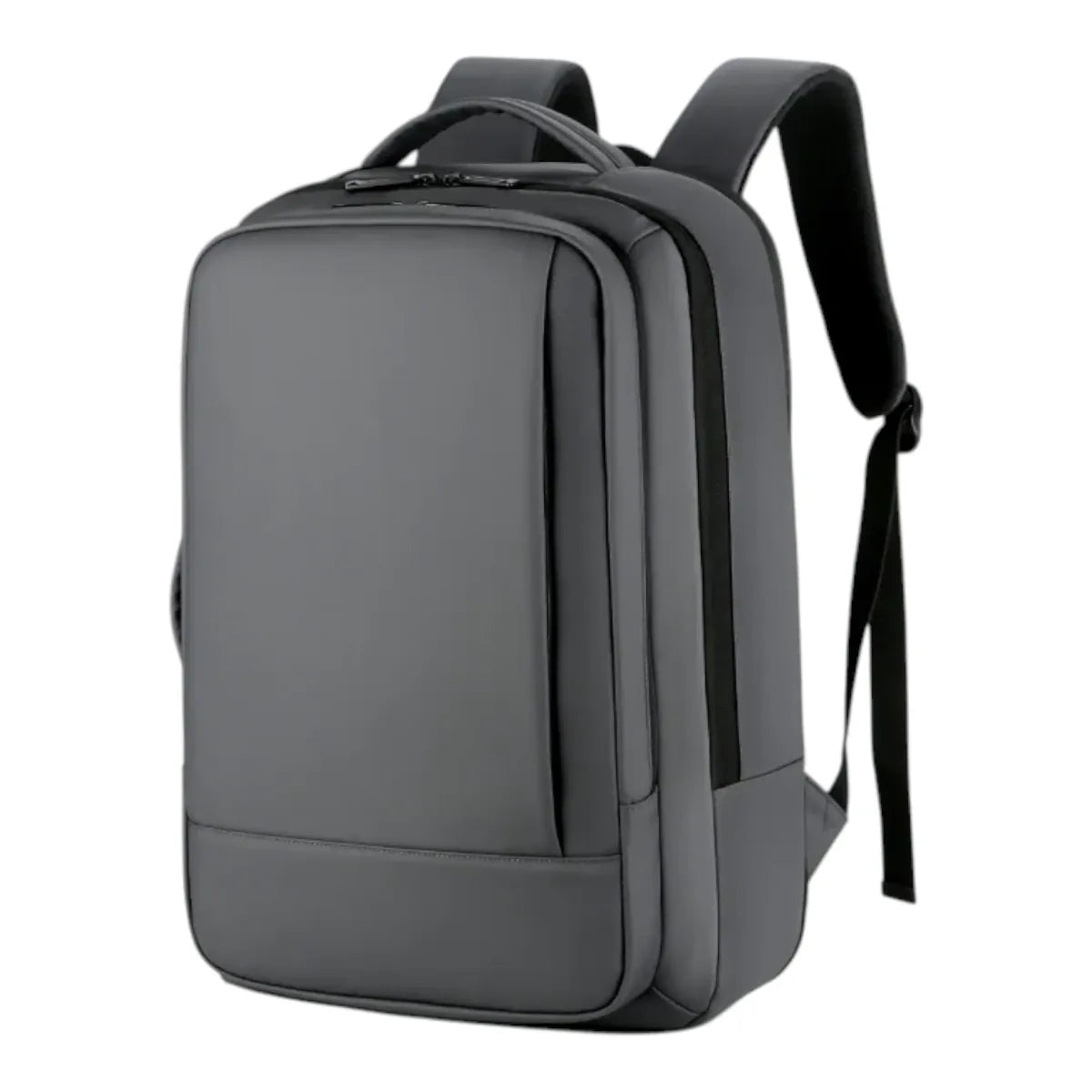 Sac à dos ordinateur homme Omni-Pack en coloris gris anthracite, vue de trois-quarts sur fond blanc.