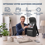 Organisation intérieure et rangement gourde du sac à dos ordinateur homme Onyxium