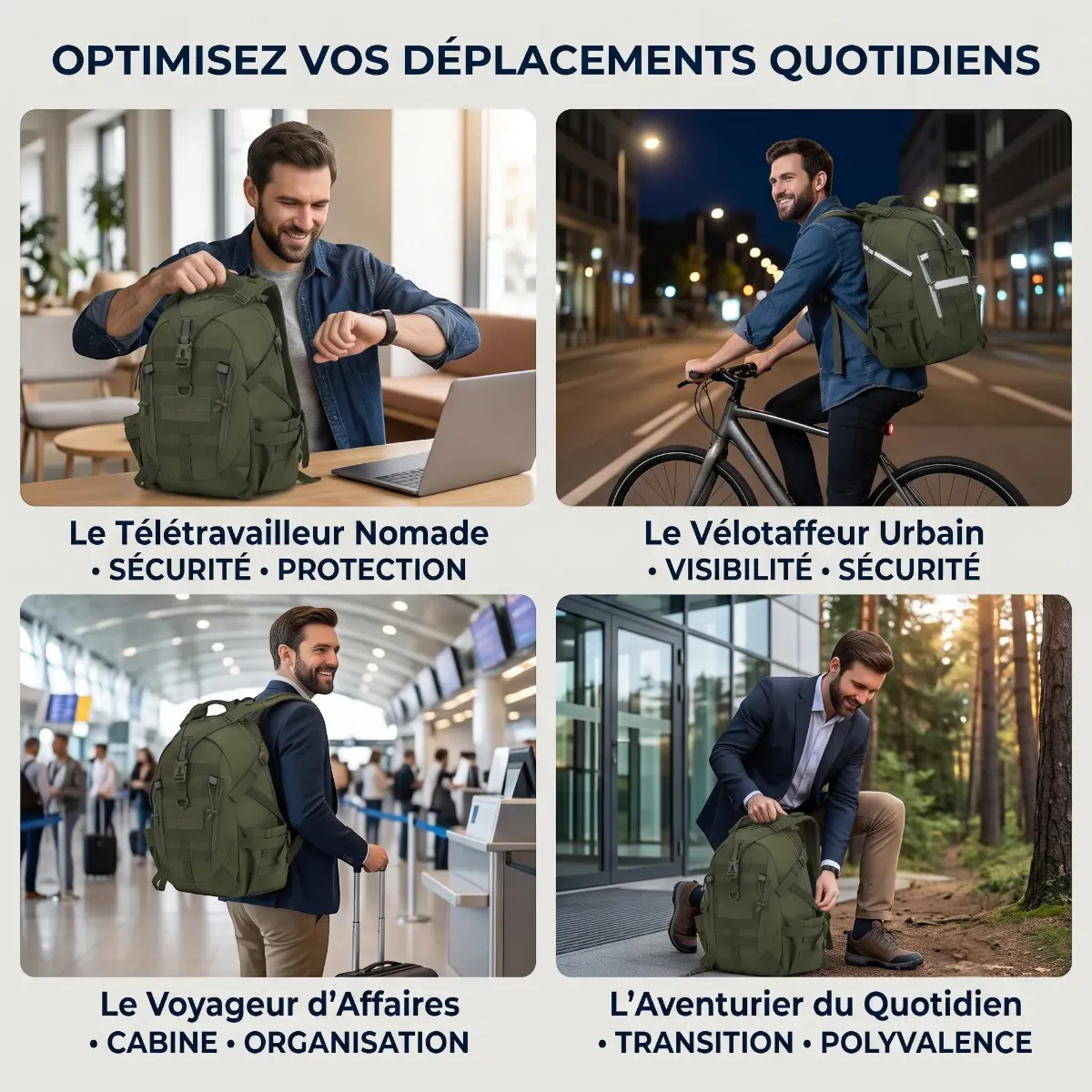 Les 4 cas d'utilisation quotidiens du sac à dos ordinateur homme TactiGrid