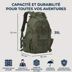 Dimensions précises et capacité 35L du sac à dos ordinateur homme TactiGrid