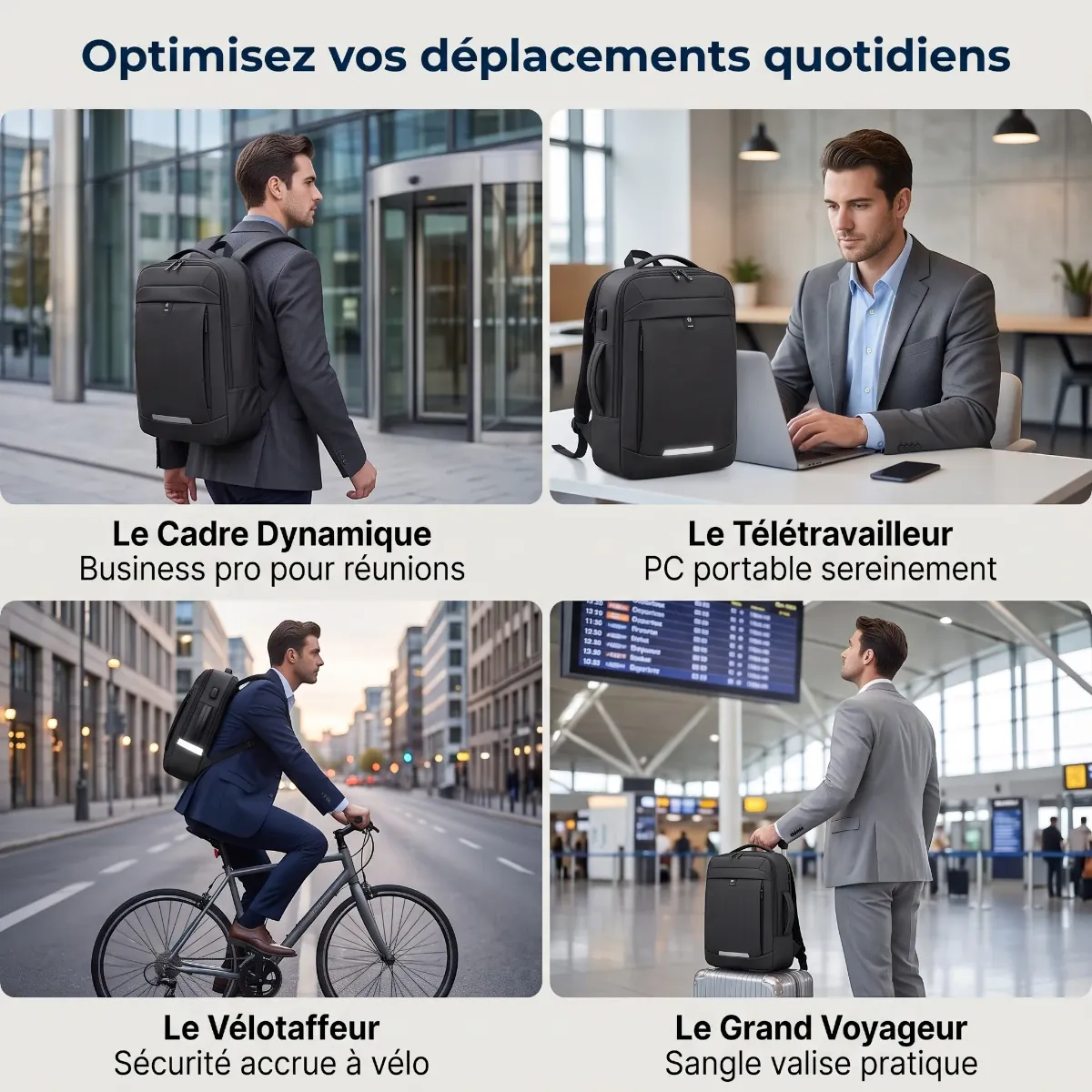 Les 4 profils d'utilisation du sac à dos ordinateur homme UrbanShift