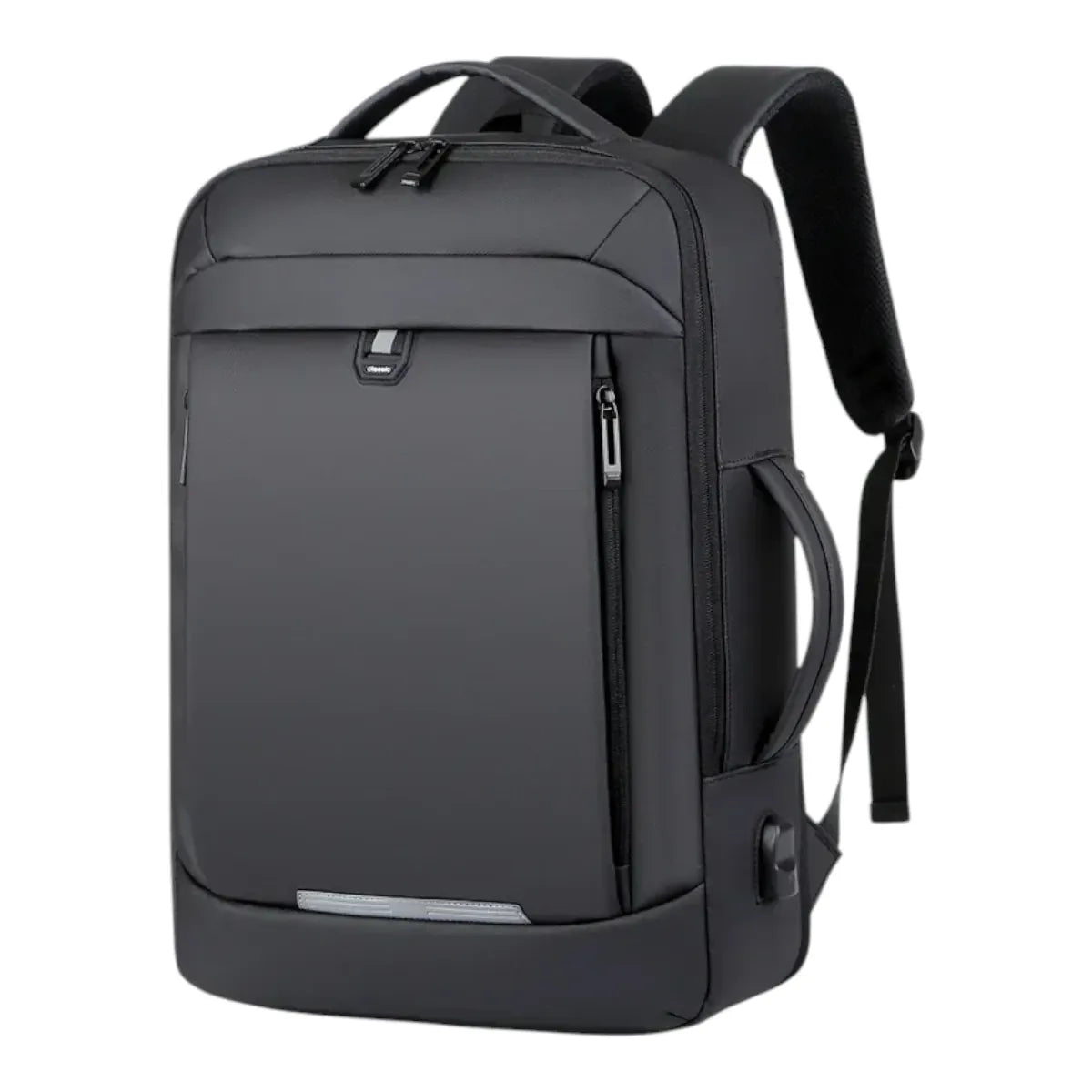 Sac à dos ordinateur homme UrbanShift noir vue studio sur fond blanc