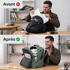 Comparatif avant après organisation du sac à dos ordinateur homme ValiPack