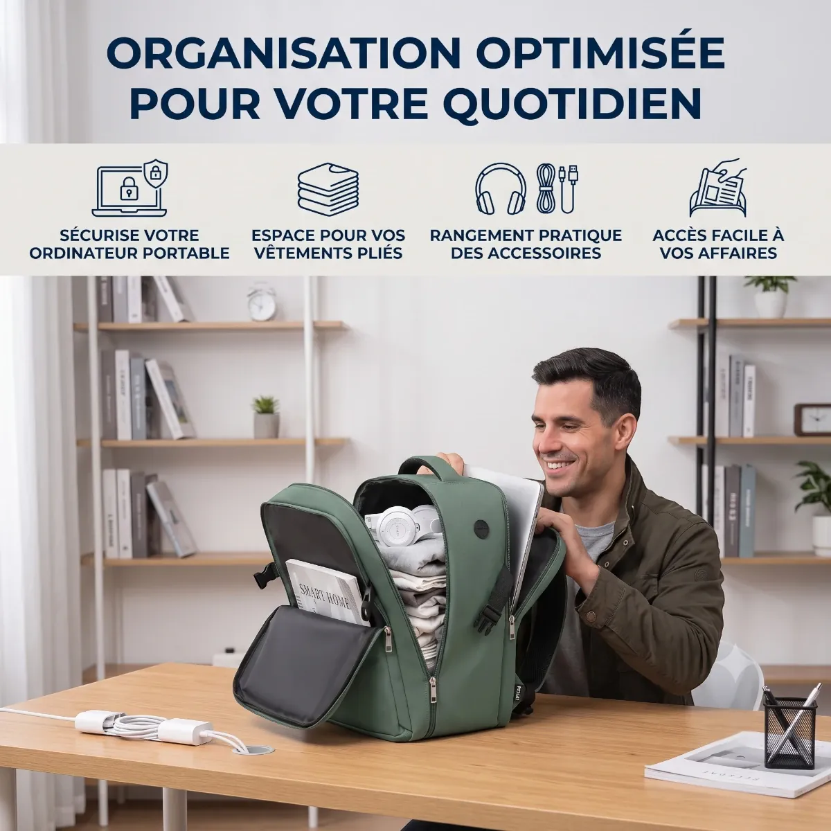 Bénéfices de l'organisation interne du sac à dos ordinateur homme ValiPack