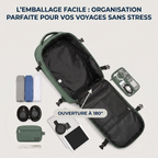 Sac à dos ordinateur homme ValiPack ouvert à 180 degrés à plat